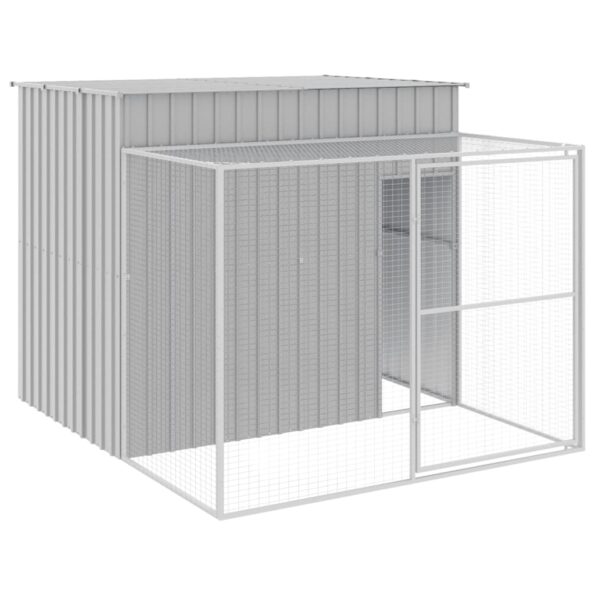 VXL8720845917524_a_en_hd_1.jpg vidaXL Búda pre psa s výbehom bledosivá 214x253x181 cm pozink. oceľ – Obrázok 2