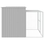 vidaXL Búda pre psa s výbehom bledosivá 214x253x181 cm pozink. oceľ – Obrázok 4
