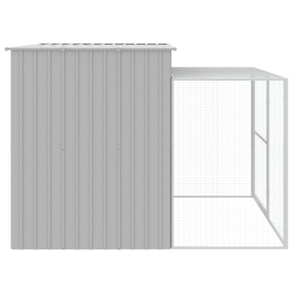 VXL8720845917524_g_en_hd_2.jpg vidaXL Búda pre psa s výbehom bledosivá 214x253x181 cm pozink. oceľ – Obrázok 4