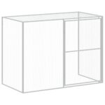 vidaXL Búda pre psa s výbehom bledosivá 214x253x181 cm pozink. oceľ – Obrázok 7