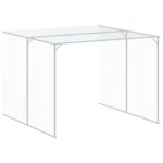 vidaXL Búda pre psa s výbehom bledosivá 214x457x181 cm pozink. oceľ – Obrázok 7