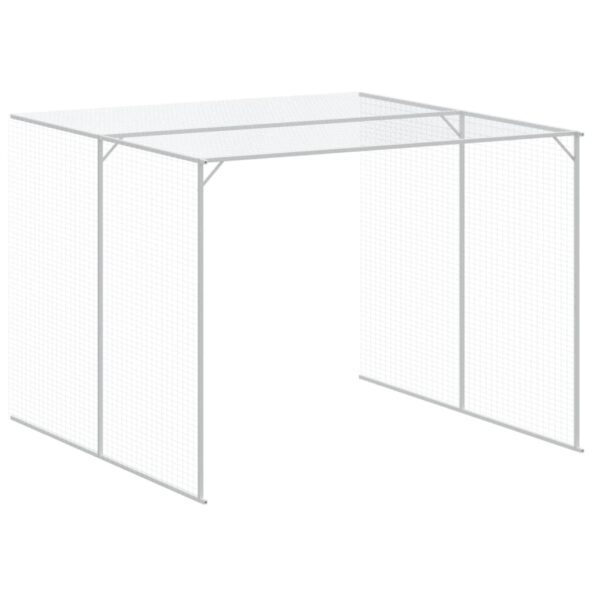 VXL8720845917531_g_en_hd_5.jpg vidaXL Búda pre psa s výbehom bledosivá 214x457x181 cm pozink. oceľ – Obrázok 7