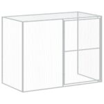 vidaXL Búda pre psa s výbehom bledosivá 214x457x181 cm pozink. oceľ – Obrázok 8