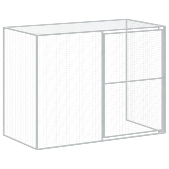 VXL8720845917531_g_en_hd_6.jpg vidaXL Búda pre psa s výbehom bledosivá 214x457x181 cm pozink. oceľ – Obrázok 8