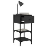 vidaXL Nočný stolík čierny 34x36x70 cm spracované drevo – Obrázok 4