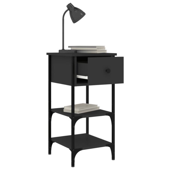 vidaXL Nočný stolík čierny 34x36x70 cm spracované drevo – Obrázok 4