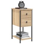 vidaXL Nočný stolík dub sonoma 32x42x70 cm kompozitné drevo – Obrázok 3