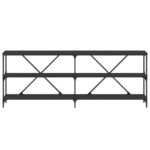 vidaXL Konzolový stolík čierny 200x30x75 cm kompozitné drevo a železo – Obrázok 4