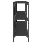 vidaXL Konzolový stolík čierny 200x30x75 cm kompozitné drevo a železo – Obrázok 5