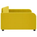 vidaXL Denná posteľ žltá 90x200 cm zamat – Obrázok 4