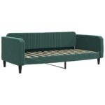 vidaXL Denná posteľ tmavozelená 100x200 cm zamat – Obrázok 2