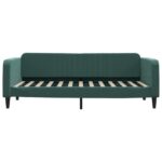 vidaXL Denná posteľ tmavozelená 100x200 cm zamat – Obrázok 3