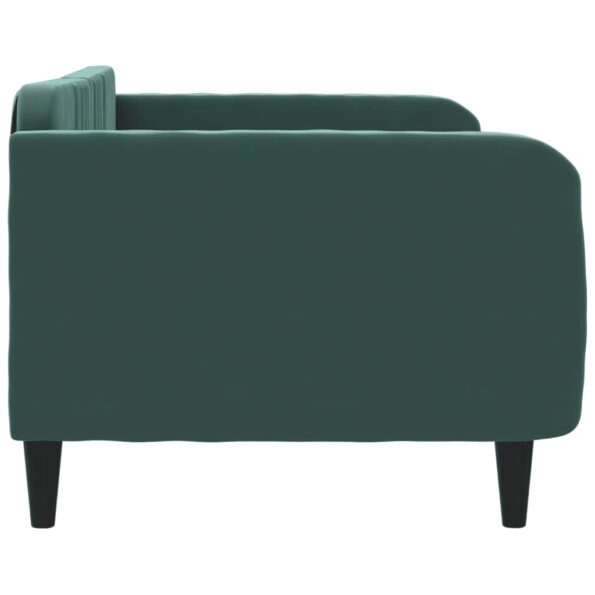 vidaXL Denná posteľ tmavozelená 100x200 cm zamat – Obrázok 4