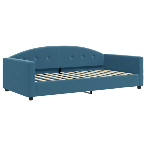 vidaXL Denná posteľ modrá 100x200 cm zamat – Obrázok 2