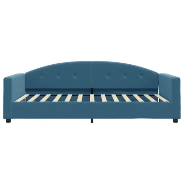 vidaXL Denná posteľ modrá 100x200 cm zamat – Obrázok 3