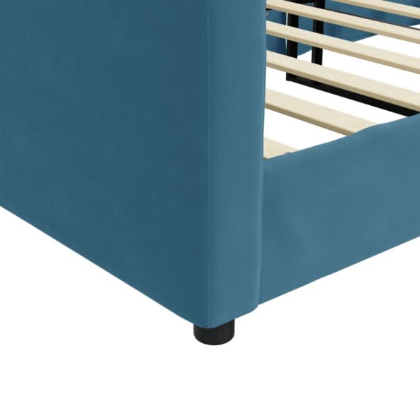vidaXL Denná posteľ modrá 100x200 cm zamat – Obrázok 6
