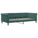 vidaXL Denná posteľ tmavozelená 100x200 cm zamat – Obrázok 2