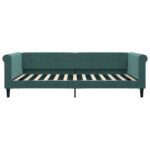 vidaXL Denná posteľ tmavozelená 100x200 cm zamat – Obrázok 3