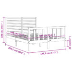 vidaXL Posteľný rám s čelom 140x200 cm masívne drevo – Obrázok 12