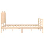 vidaXL Posteľný rám s čelom 140x200 cm masívne drevo – Obrázok 6