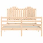 vidaXL Posteľný rám s čelom 140x200 cm masívne drevo – Obrázok 7