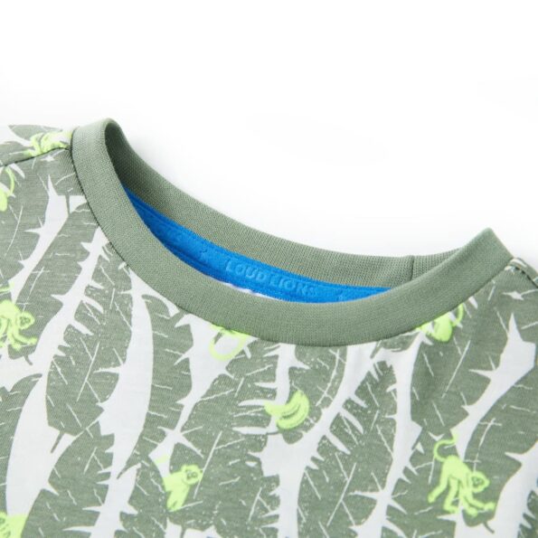 Detské tričko farba ľanu a tmavý brečtan 104 – Obrázok 3