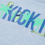 Detská mikina mäkká modrá melanž 104 – Obrázok 4