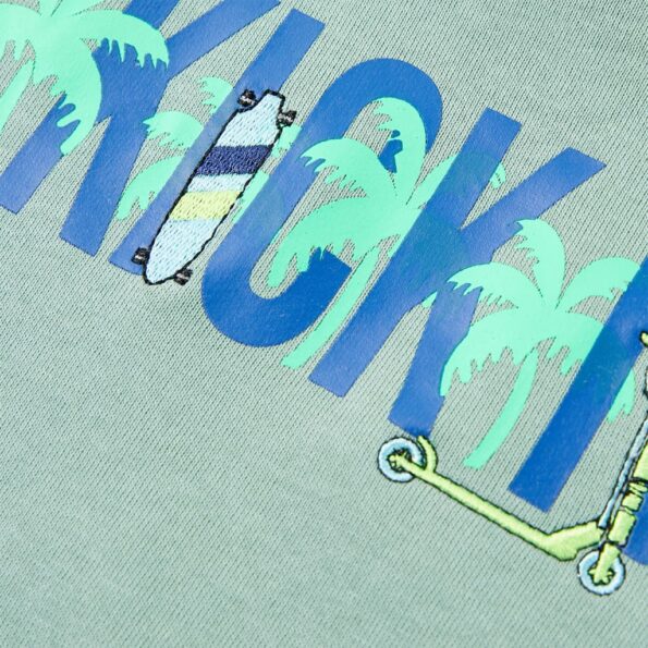 Detská mikina svetlá kaki 128 – Obrázok 4