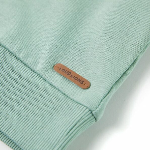 Detská mikina svetlá kaki 128 – Obrázok 5