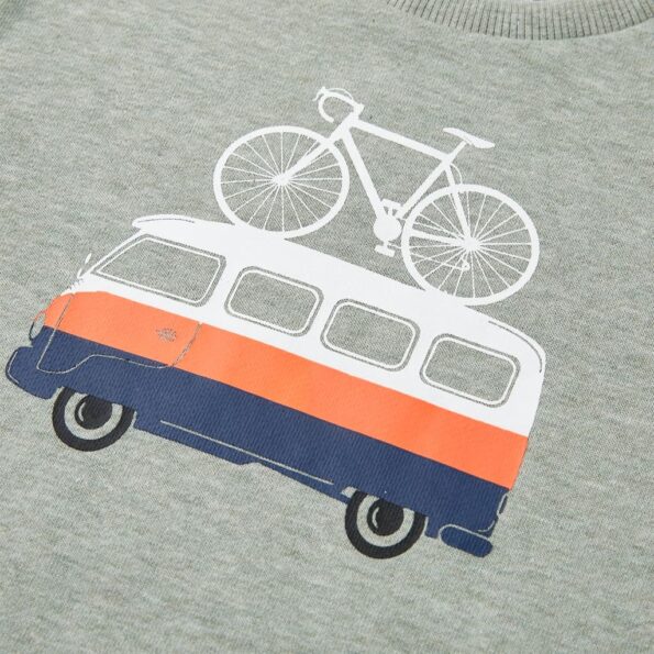 Detská mikina svetlá kaki melanž 116 – Obrázok 4