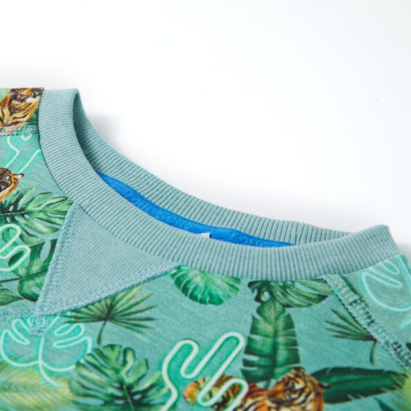 Detská mikina svetlozelená melanž 116 – Obrázok 3