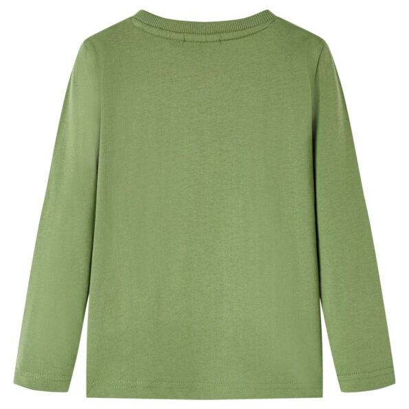 Detské tričko s dlhými rukávmi svetlé kaki 104 – Obrázok 2