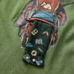 Detské tričko s dlhými rukávmi svetlé kaki 104 – Obrázok 5