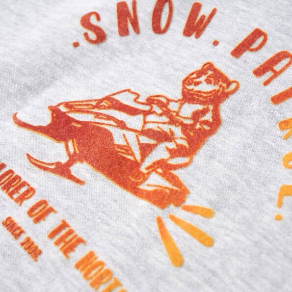 Detská mikina s kapucňou sivá melanž a oranžová 104 – Obrázok 4