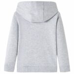 Detská mikina s kapucňou sivá melanž a oranžová 128 – Obrázok 2