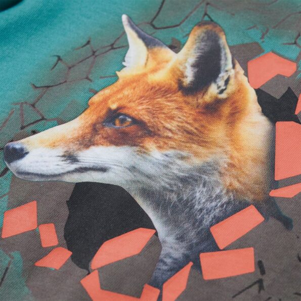 Detské tričko s dlhými rukávmi tmavá aqua 116 – Obrázok 4