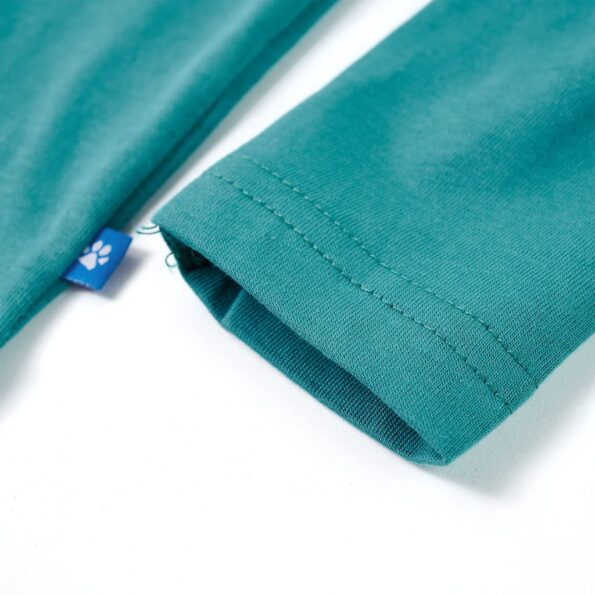 Detské tričko s dlhými rukávmi tmavá aqua 116 – Obrázok 5