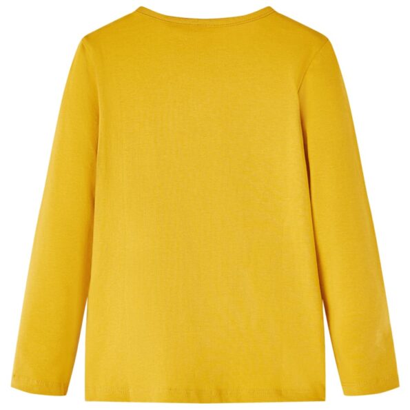 Detské tričko s dlhými rukávmi tmavookrové 104 – Obrázok 2