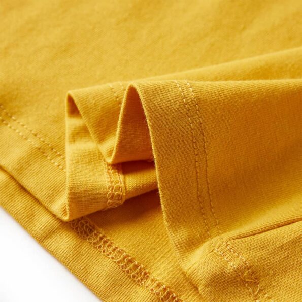 Detské tričko s dlhými rukávmi tmavookrové 104 – Obrázok 6