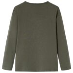 Detské tričko s dlhými rukávmi kaki 104 – Obrázok 2