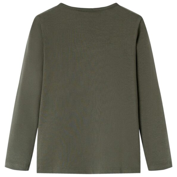 Detské tričko s dlhými rukávmi kaki 104 – Obrázok 2