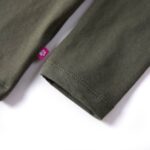 Detské tričko s dlhými rukávmi kaki 104 – Obrázok 5