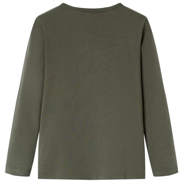 Detské tričko s dlhými rukávmi kaki 128 – Obrázok 2