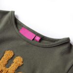 Detské tričko s dlhými rukávmi kaki 128 – Obrázok 3