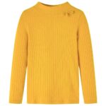 Detské tričko dlhý rukáv rebrovaný úplet tmavo okrové 116