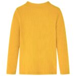 Detské tričko dlhý rukáv rebrovaný úplet tmavo okrové 116 – Obrázok 2