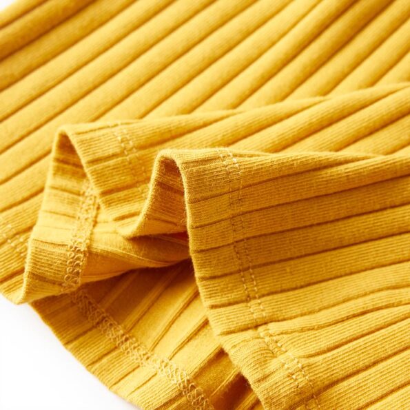 Detské tričko dlhý rukáv rebrovaný úplet tmavo okrové 116 – Obrázok 6