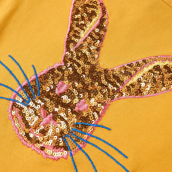 Detské tričko s dlhými rukávmi okrové 116 – Obrázok 4