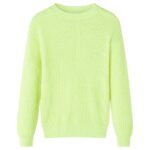 Detský pletený sveter neónovo žltý 116