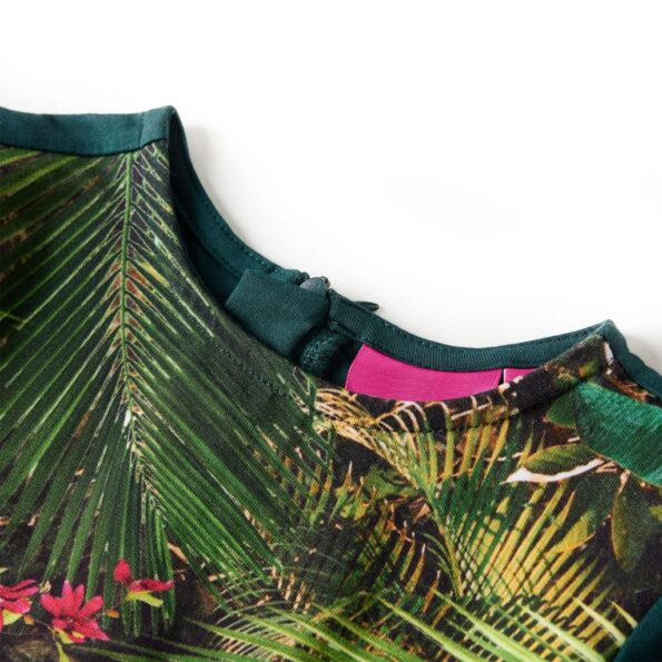 Detské šaty s dlhými rukávmi tmavozelené 104 – Obrázok 3